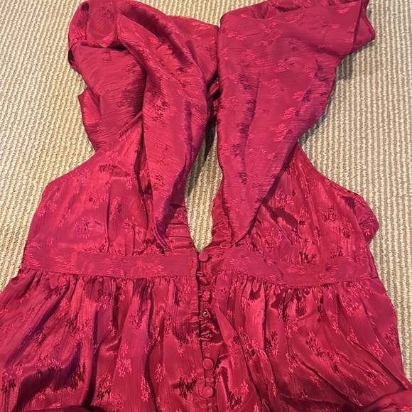 NWT FREE PEOPLE cha cha silky maroon maxi dress size medium - Picture 15 of 15